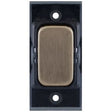 Selectric GRID360 Antique Brass 20A DP Switch Module with Black Insert