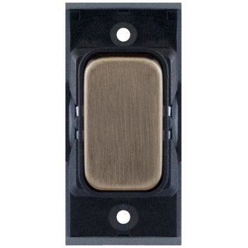 Selectric GRID360 Antique Brass 20A DP Switch Module with Black Insert