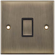 Selectric 5M Antique Brass 1 Gang 20A DP Switch with Black Insert