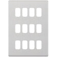 Selectric 5M-Plus GRID360 Satin Chrome 12 Gang Faceplate