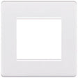 Selectric 5M-Plus Matt White 1 Gang Euro Plate with Twin Aperture