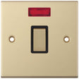 Selectric 5M Satin Brass 1 Gang 20A DP Switch with Neon and Black Insert
