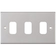 Selectric 5M GRID360 Satin Chrome 3 Gang Faceplate