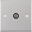 Selectric 5M Satin Chrome 1 Gang Satellite Socket with Black Insert