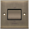 Selectric 7M-Pro Antique Brass 1 Gang 10A 3 Pole Fan Isolator Switch with Black Insert