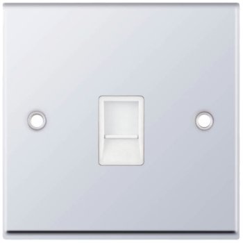 Selectric 7M-Pro Polished Chrome 1 Gang RJ11 Socket with White Insert