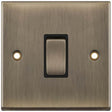 Selectric 7M-Pro Antique Brass 1 Gang 10A 2 Way Switch with Black Insert