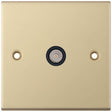 Selectric 5M Satin Brass 1 Gang TV Socket with Black Insert