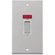 Selectric 7M-Pro Satin Chrome 2 Gang 45A DP Switch with Neon and White Insert