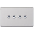 Selectric 5M-Plus Screwless Satin Chrome 4 Gang 10A 2 Way Toggle Switch