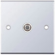 Selectric 5M Polished Chrome 1 Gang Satellite Socket with White Insert