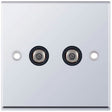Selectric 7M-Pro Polished Chrome 2 Gang Satellite Socket with Black Insert