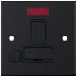 Selectric 5M Matt Black 13A DP Switched Fused Connection Unit with Flex Outlet, Neon, and Black Insert