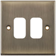 Selectric 7M-Pro GRID360 Antique Brass 2 Gang Faceplate