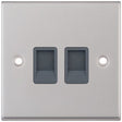 Selectric 7M-Pro Satin Chrome 2 Gang RJ45 Socket with Grey Insert