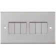 Selectric 5M Satin Chrome 6 Gang 10A 2 Way Switch with White Insert