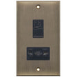 Selectric 5M Antique Brass 115/230V Dual Voltage Shaver Socket with Black Insert
