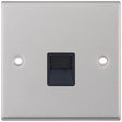 Selectric 7M-Pro Satin Chrome 1 Gang Telephone Master Socket with Black Insert