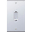 Selectric 5M Polished Chrome 2 Gang 45A DP Switch with White Insert