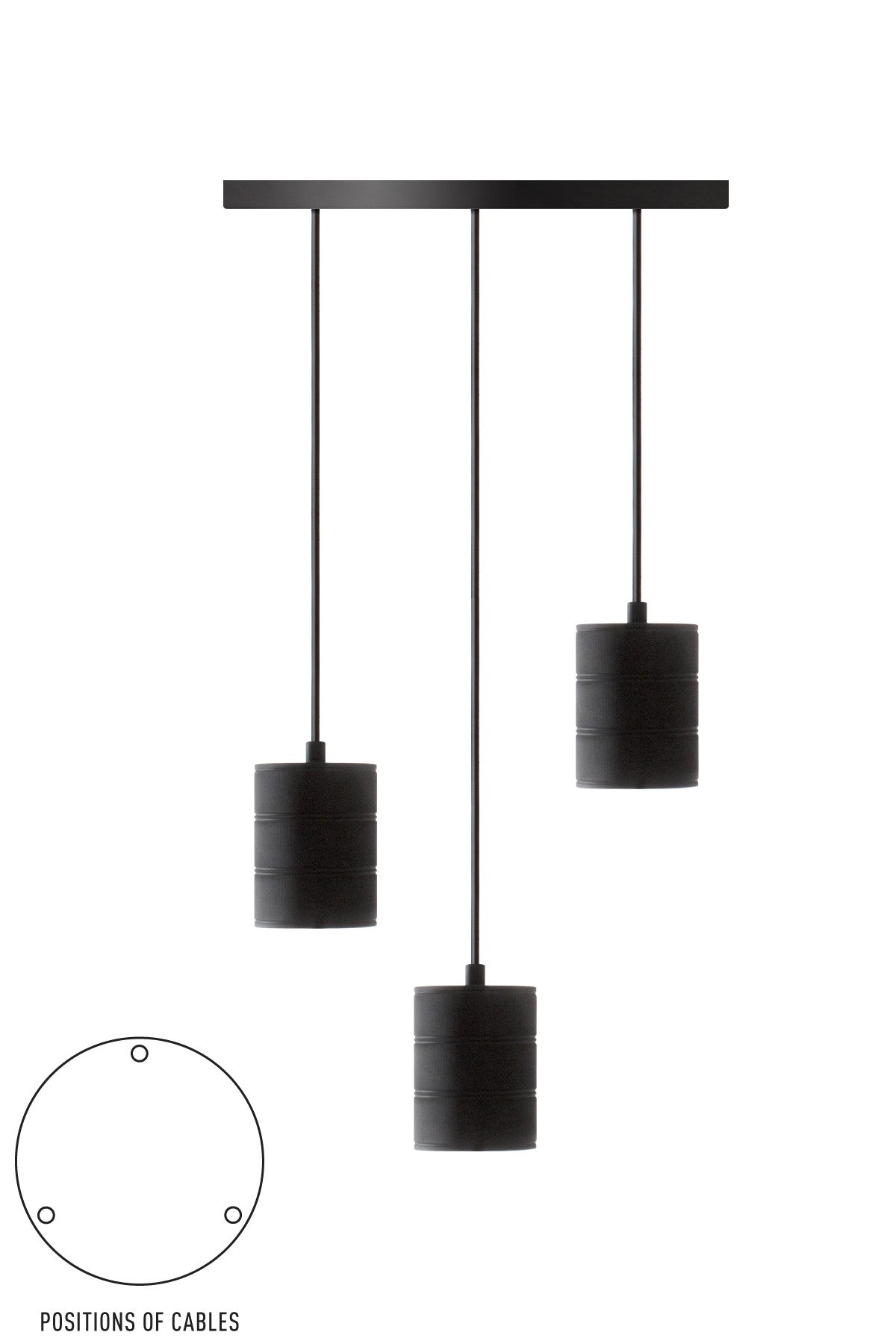 Calex 965250 - Giant Multi Cord Set Black 3 E40