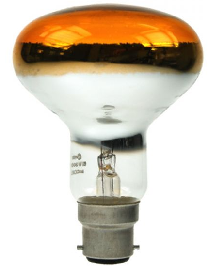 Crompton R95100BC-A-CR - 240v 100w Ba22d 95mm Amber
