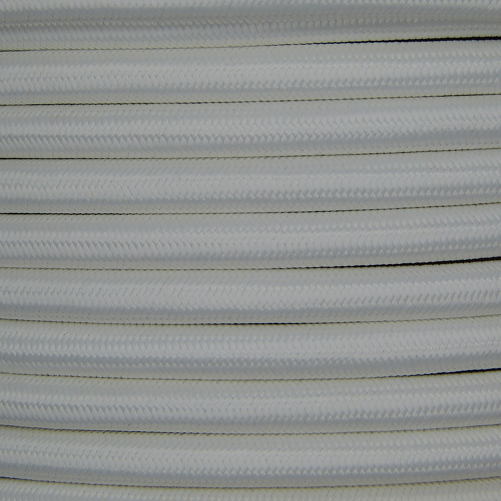 01008 Round Braided Flex 3 core 0.75mm White, mtr - Lampfix - Sparks Warehouse
