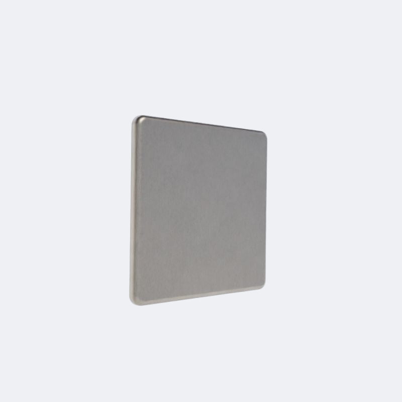 screwless single blank plate in brushed steel