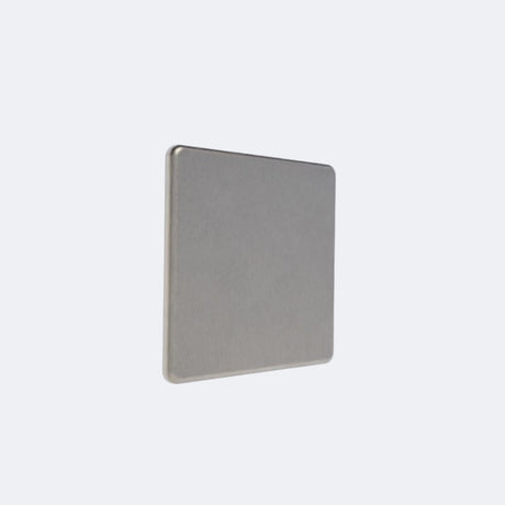screwless single blank plate in brushed steel