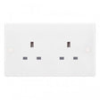 Selectric Smooth 2 Gang 13A Unswitched Socket
