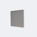 screwless single blank plate in brushed steel