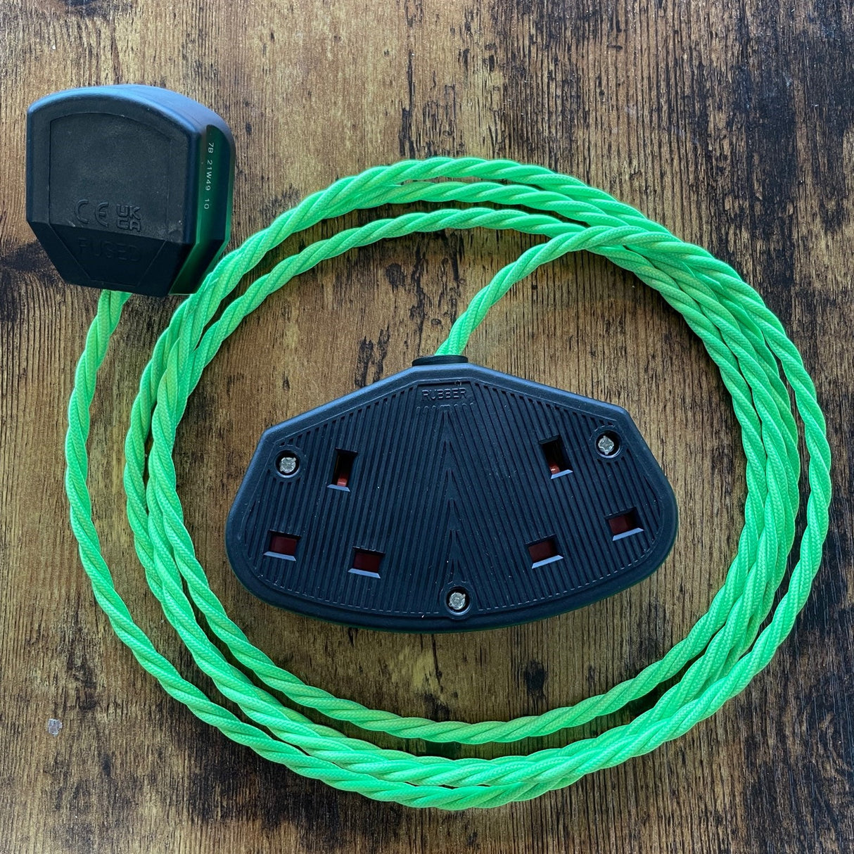 Coloured Fabric Decorative Extension Lead - Twisted Flex