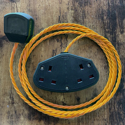 Coloured Fabric Decorative Extension Lead - Twisted Flex
