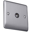 Caradok Isolated coaxial socket, single outlet  Brushed Chrome, Metal Switch, Grey Insert - Caradok