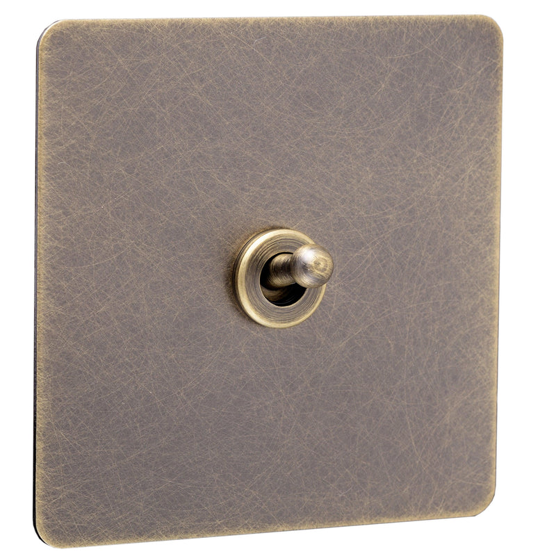 Screwless Antique Brass Toggle Switch - 1 Gang - The Georgian - Caradok