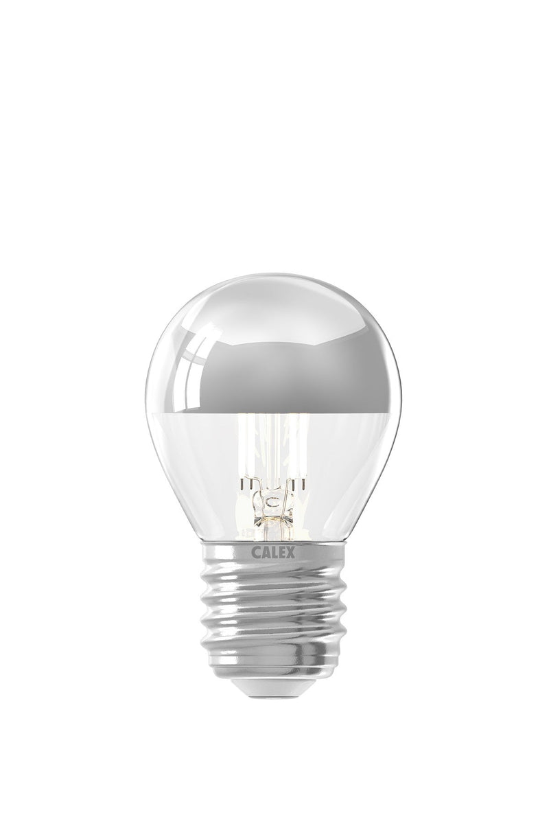 LED Full Glass Top-mirror Filament Ball-lamp 220-240V 4W 310lm E27 P45, Chrome 2700K CRI80 Dimmable