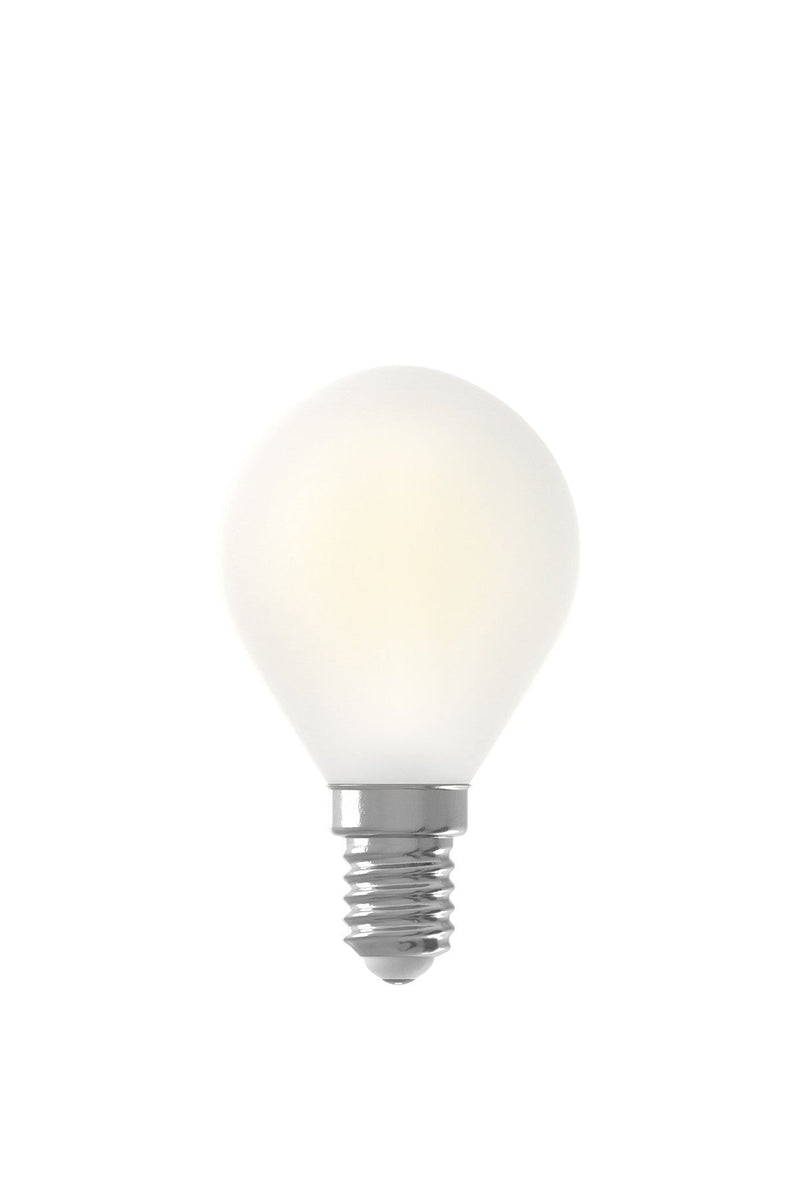 LED Full Glass Filament Ball-lamp 220-240V 3,5W 300lm E14 P45, Frosted outside 2700K CRI80 Dimmable