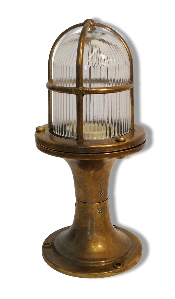 solid brass small post light antique brass - Caradok