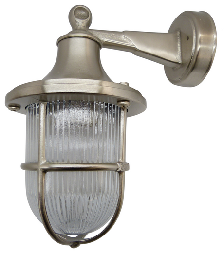 solid brass wall lantern satin nickel - Caradok