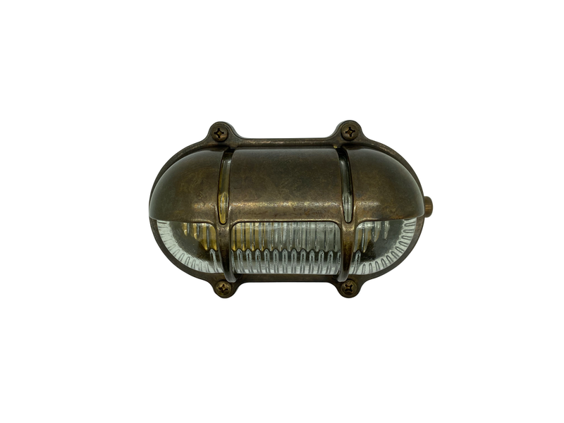 small ip64 solid brass decorative eyelid bulkhead antique brass - Caradok