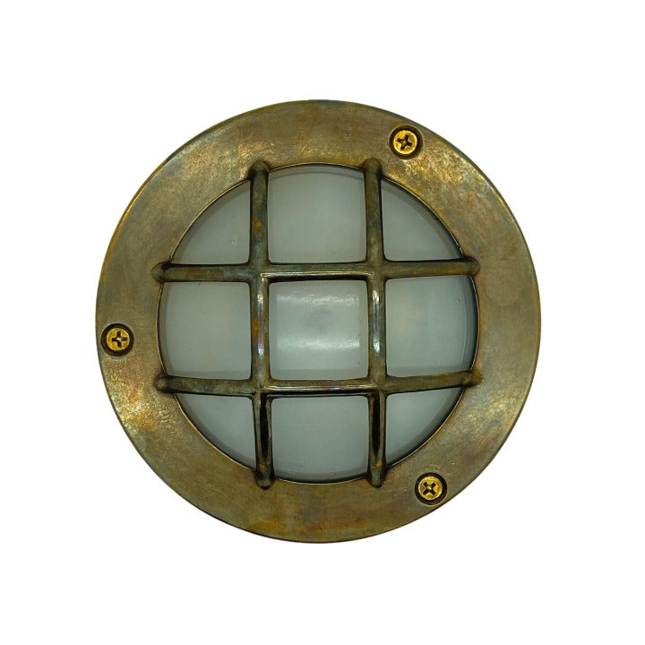 navigator solid brass compact mini bulkhead antique brass - Caradok