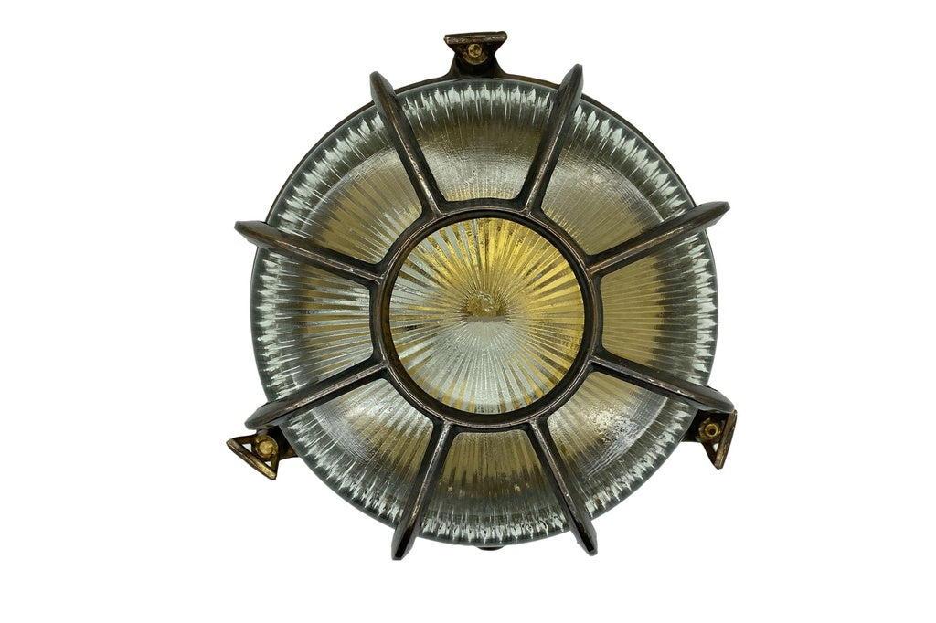 navigator solid brass extra large radial porthole bulkhead antique brass - Caradok