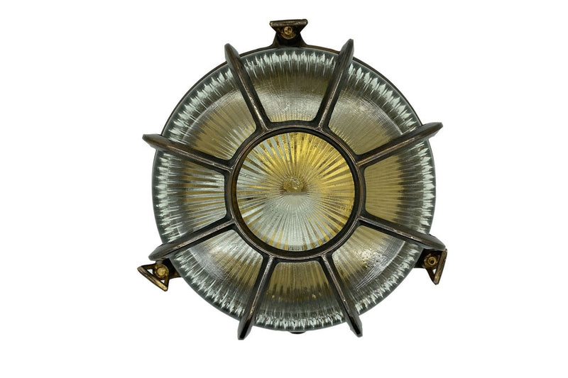 navigator solid brass extra large radial porthole bulkhead antique brass - Caradok