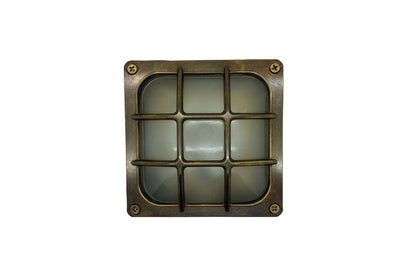 navigator solid brass square bulkhead antique brass - Caradok