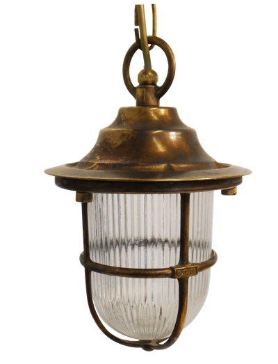 solid brass navigator pendant lantern antique brass - Caradok