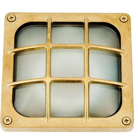navigator solid brass square bulkhead raw brass - Caradok