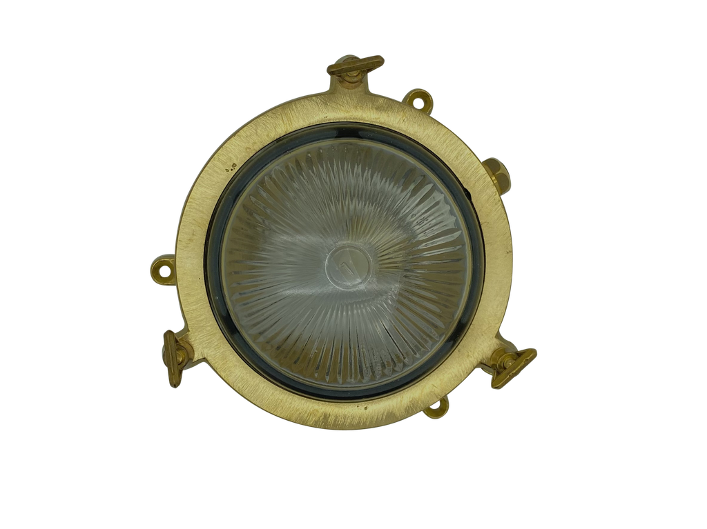solid brass porthole plain frosted bulkhead g9 mini 140mm x 60mm - Caradok