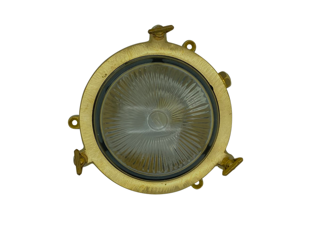 solid brass porthole plain frosted bulkhead g9 mini 140mm x 60mm - Caradok