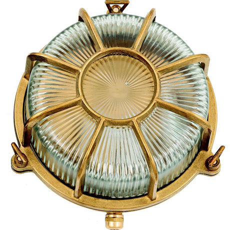 navigator solid brass extra large radial porthole bulkhead raw brass - Caradok