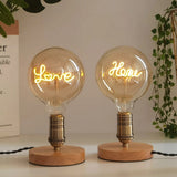 Large Globe Decorative LED Filament Bulb With Curved Letters Filament