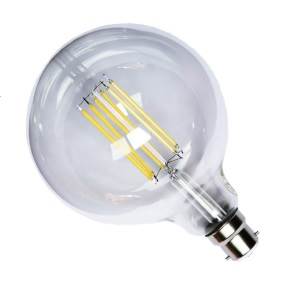 Filament LED G125 Globe 240v 8w B22d 850lm 2800k Dimmable - 0635635589158
